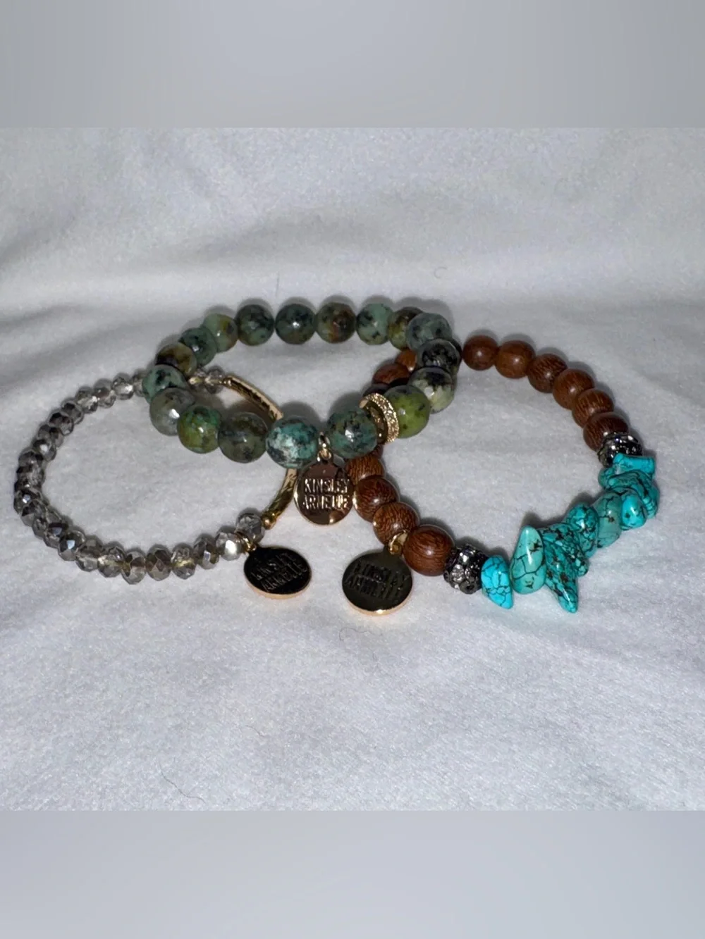 Kinsley Armelle Green, Turquoise & Brown Layered Beaded Bracelets